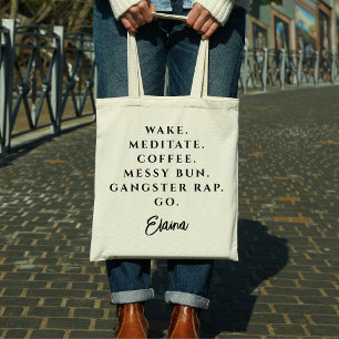 Trendy Black and White Modern Quote Tote Bag