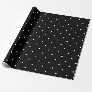 Trendy Black and White Polka Dots Wrapping Paper