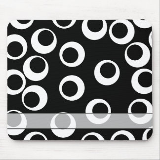 Trendy black and white retro design. Custom Mouse Mat