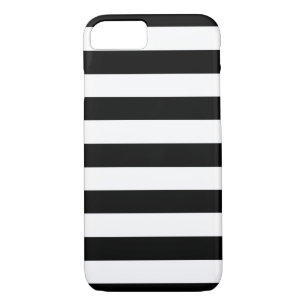 Trendy Black and White Wide Horizontal Stripes iPhone 8/7 Case
