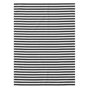 Trendy Black and White Wide Horizontal Stripes Tablecloth