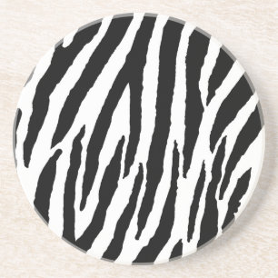 Trendy Black And White Zebra Pattern Coaster
