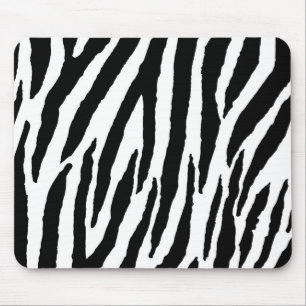 Trendy Black And White Zebra Pattern Mouse Mat
