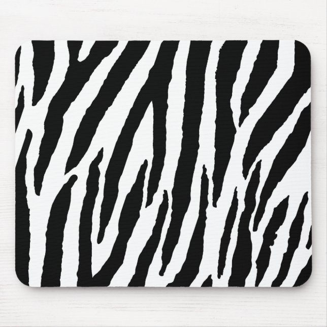 Trendy Black And White Zebra Pattern Mouse Mat (Front)