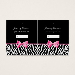 Trendy Black And White Zebra Print Hang Tag