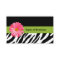 Trendy Black And White Zebra Print Pink Daisy