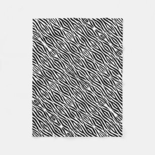 Trendy Black and White Zebra Stripes Animal Print Fleece Blanket