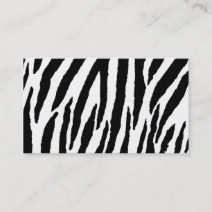 Trendy Black And White Zebra With Business Name Card