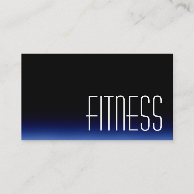 Trendy Black Blue Fitness Sport Business Card (Front)
