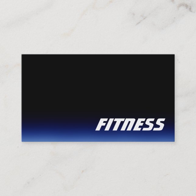 Trendy Black Blue Fitness Sport Business Card (Front)
