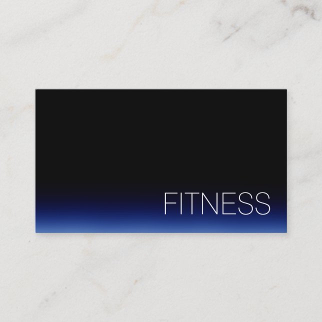 Trendy Black Blue Fitness Sport Business Card (Front)
