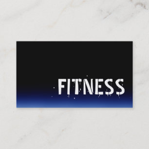 Trendy Black Blue Fitness Sport Business Card