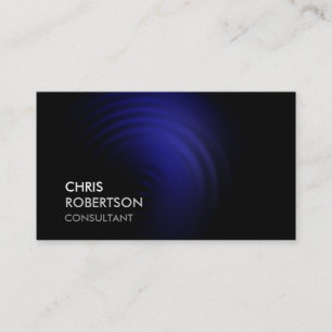 Trendy Black Blue Modern Minimalist Futuristic Business Card