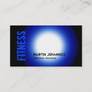 Trendy Black Blue White Light Business Card