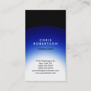 Trendy Black Blue White Light Business Card