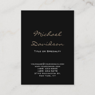 Trendy Black Classical Script Chubby Business Card
