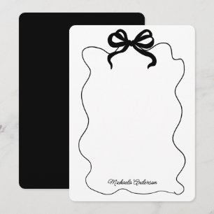 Trendy Black Coquette Bow & Squiggle Frame Card