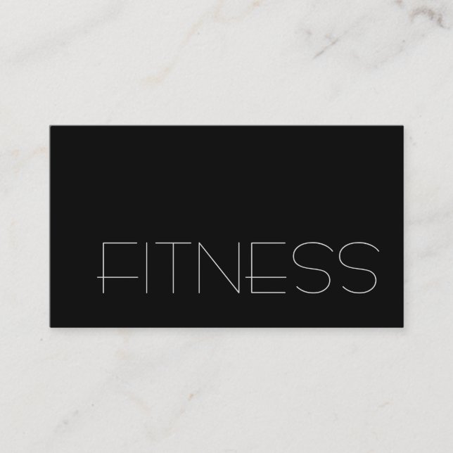 Trendy Black Fitness Sport Business Card (Front)