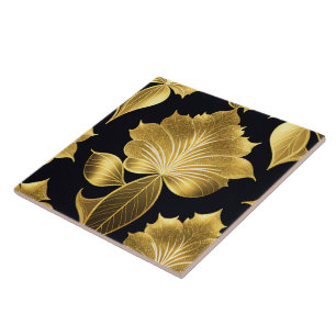 Trendy Black Gold Art Deco Collection Tile