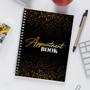 Trendy Black & Gold Hair Stylist Appointment Book Planner