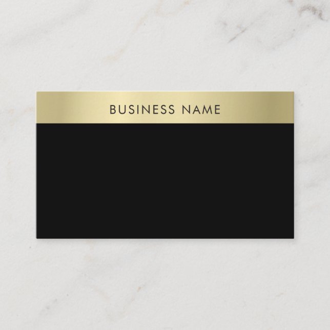 Trendy Black Gold Modern Simple Template Elegant Business Card (Front)