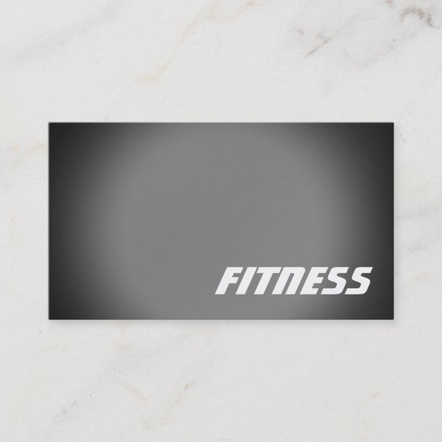 Trendy Black Grey Fitness Sport Business Card (Front)