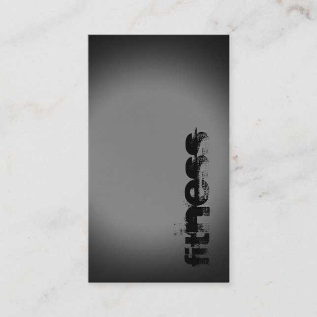 Trendy Black Grey Fitness Sport Business Card (Front)