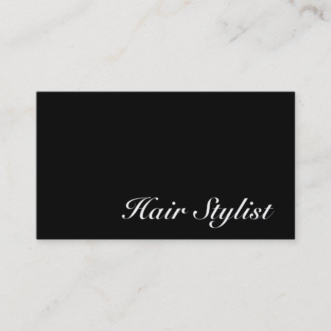 Trendy Black Grey Hair Stylist Business Card (Front)