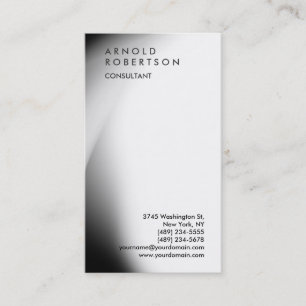 Trendy Black Grey White Monogram Business Card