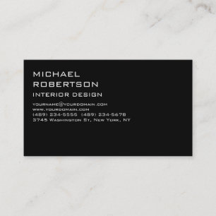Trendy Black Interior Designer Business Card