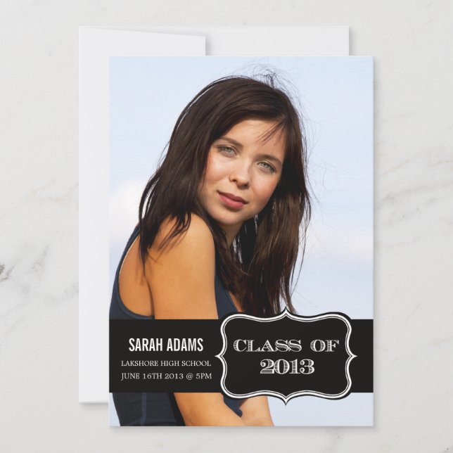 Trendy Black Label Class of 2013 Graduation Card (Front)