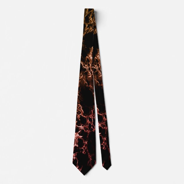 Trendy Black Marble Fire Stone - Businessman Tie (Front)