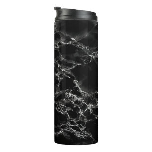 Trendy Black Marble Stone Thermal Tumbler