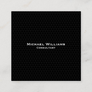 Trendy Black Modern Geometric Pattern Professional Square Business Card