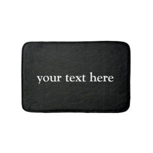 Trendy Black Monogrammed Stylish Bath Mat