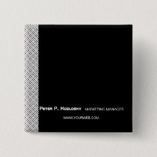 Trendy  Black Pattern Professional Occupation 15 Cm Square Badge