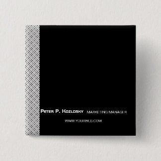 Trendy Black Pattern Professional Occupation 15 Cm Square Badge