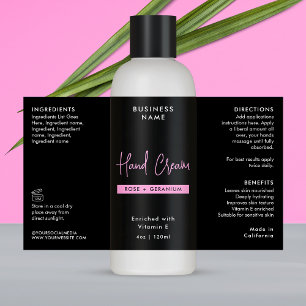 Trendy Black & Pink 4 OZ Cosmo Bottle Wrap Label