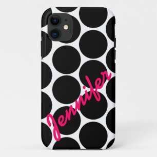 Trendy Black Polka Dot Pattern iPhone 5 Case