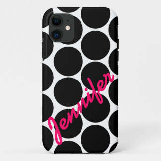 Trendy Black Polka Dot Pattern iPhone 5 Case
