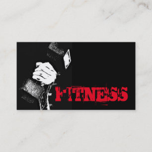 Trendy Black Red Fitness Sport Business Card