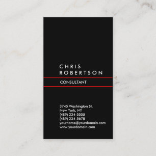 Trendy Black Red Lines Business Card