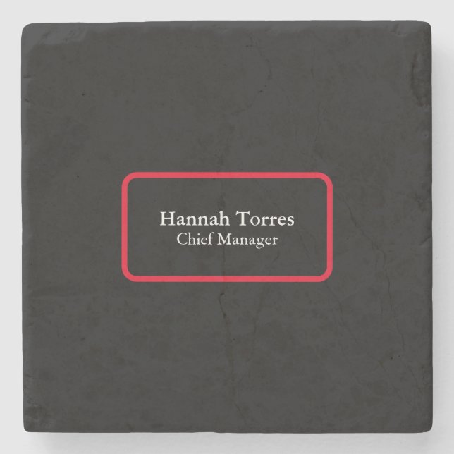 Trendy Black & Red Plain Creative Modern Stone Coaster (Front)