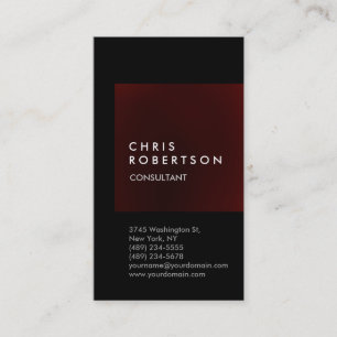 Trendy Black Red Stripe Consultant Business Card
