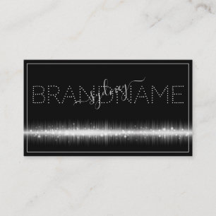 Trendy Black Silver Light Effect Modern Brandname Business Card
