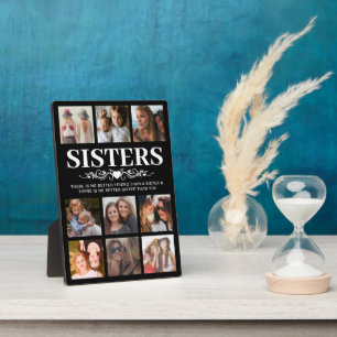 Trendy Black Sister Photo Collage Plaque