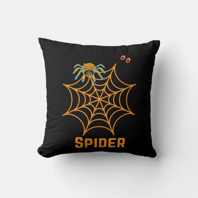 trendy black spider web beautiful pillow (Front)