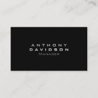 Trendy black standard custom made business card