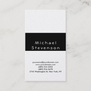 Trendy Black Stripe Simple Plain Business Card