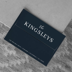 Trendy Black Stylish Modern Bold Typograhy Name Envelope